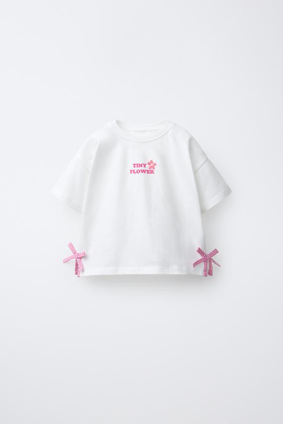 GINGHAM BOWS T-SHIRT | Zara US