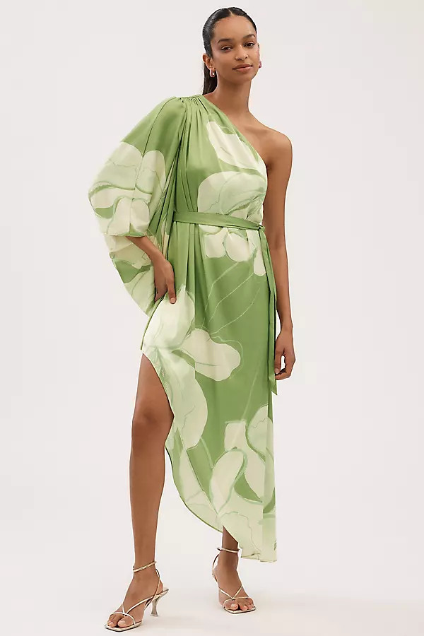 Stretch Satin One-Shoulder Maxi Dress | Anthropologie (US)