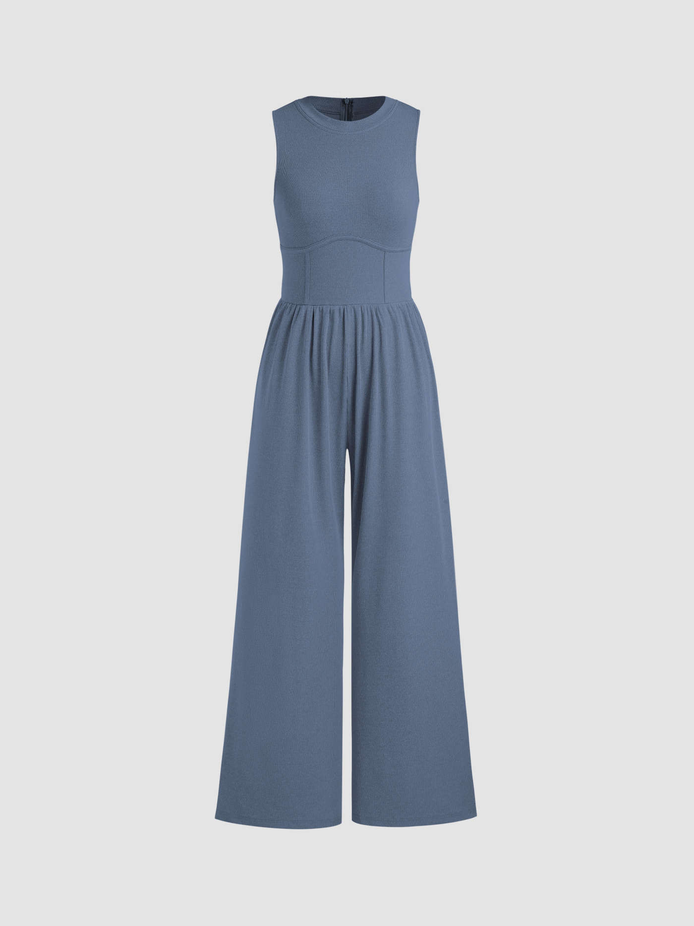 Solid Sleeveless Wide Leg Jumpsuit | Cider