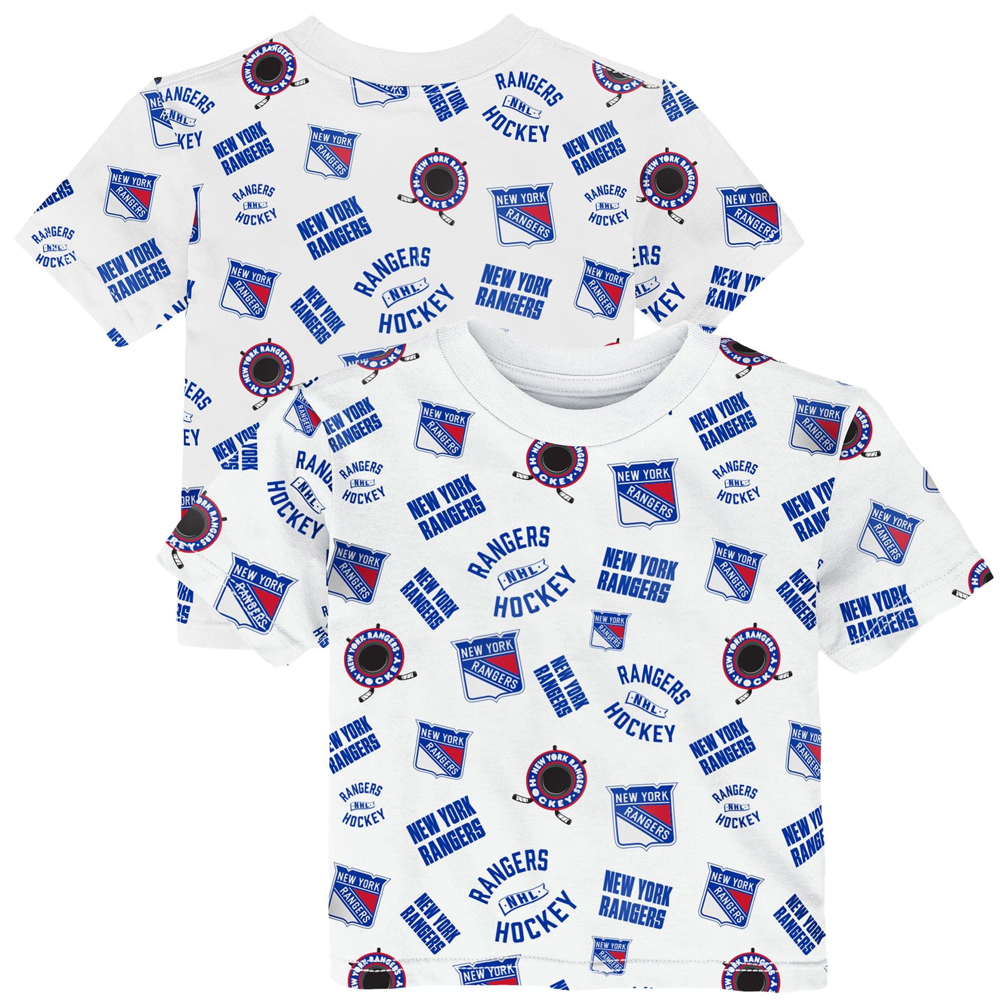 Toddler New York Rangers Outerstuff White Run Down All-Over-Print T-Shirt | NHL Shop