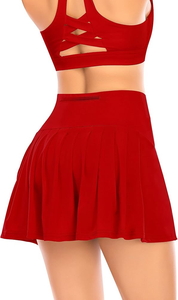 Pleated Tennis Skirts for Women with Pockets Shorts Athletic Golf Skorts Activewear Running Worko... | Amazon (US)