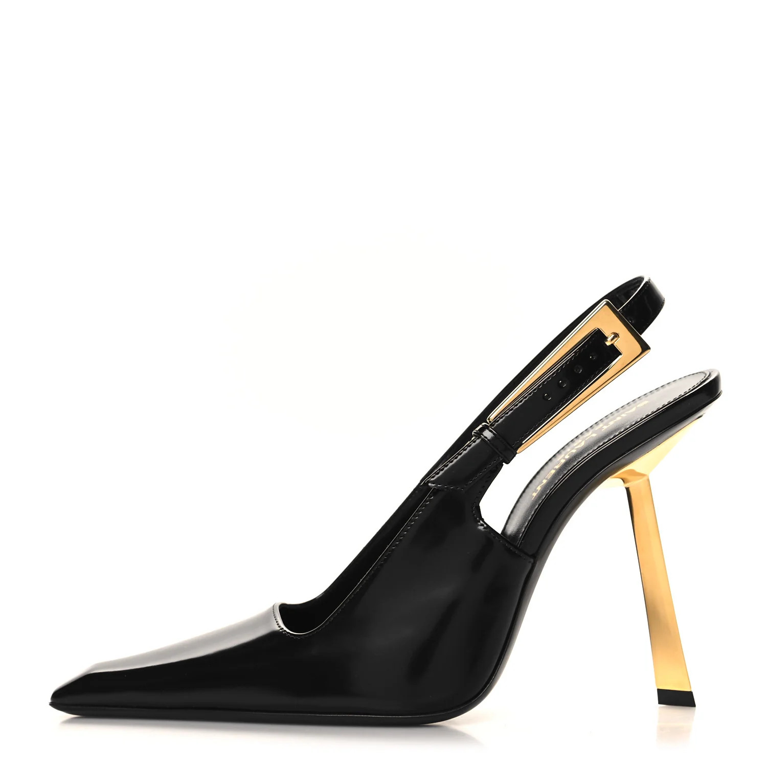 Glazed Calfskin Lee Slingback Pumps 38 Black | FASHIONPHILE (US)