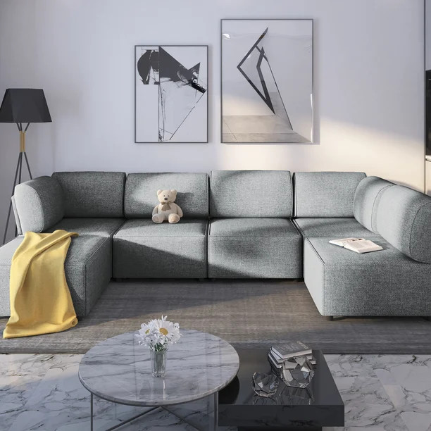 Mjkone Sectional Couch/Futon Sofa Bed, Variable Modular Oversized Couch, U/L Shaped Couch and Que... | Walmart (US)
