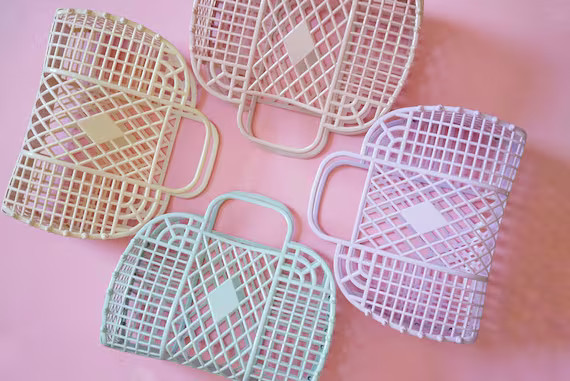 Retro Jelly Beach Bag Child Bag Plastic Storage Easter Gift | Etsy | Etsy (US)