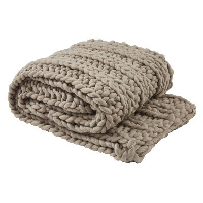Park Designs Chunky Ribbed Knit Throw - Mushroom | Target