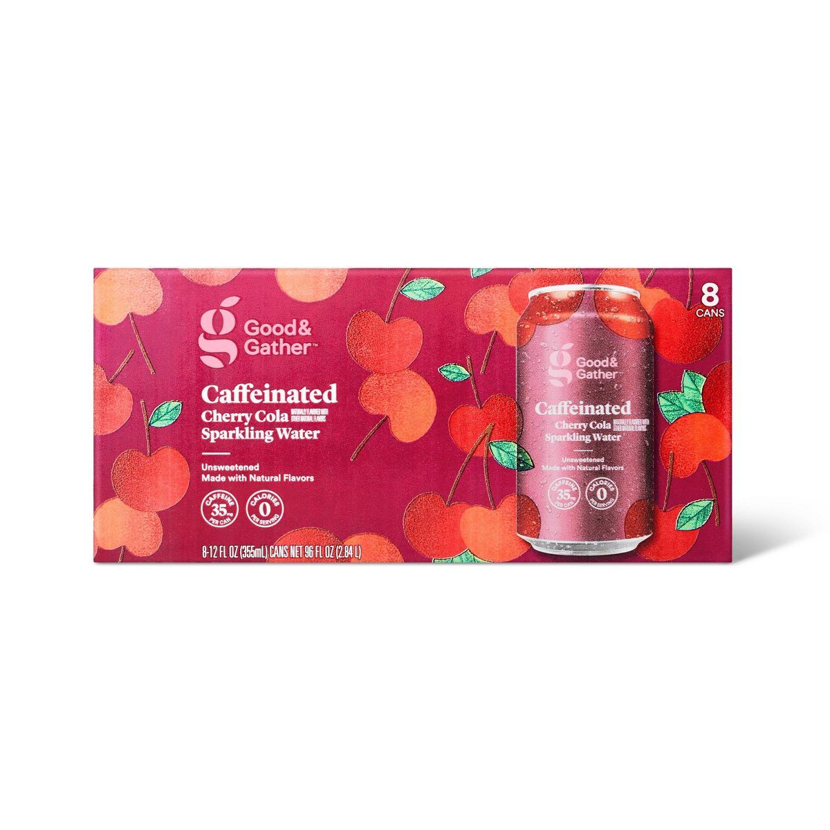 Cherry Cola Caffeinated Sparkling Water - 8pk/12 fl oz Cans - Good & Gather™ | Target