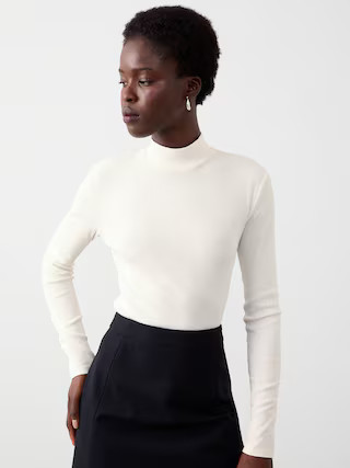 Ribbed Mock-Neck Top | Banana Republic Factory