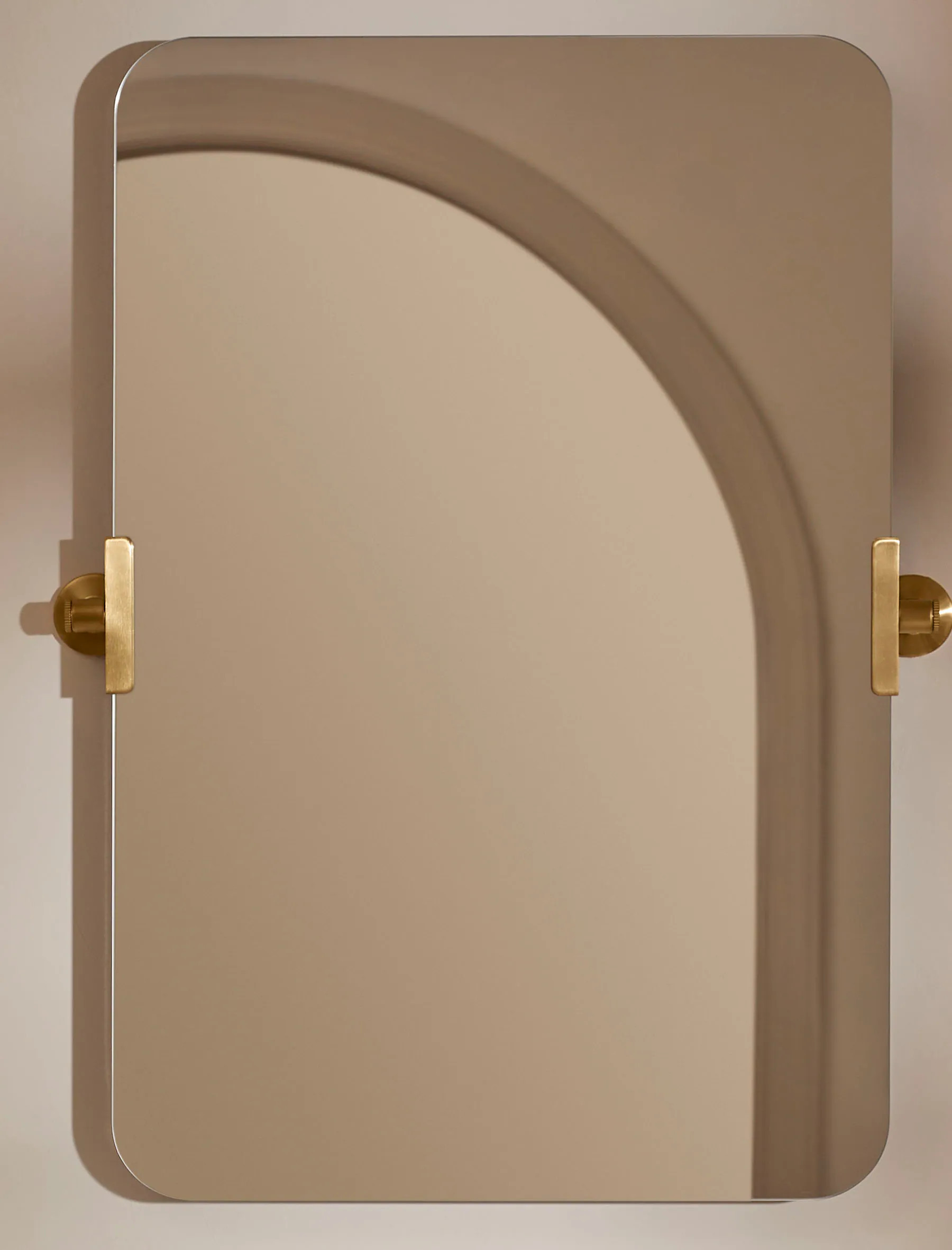 KOHLER Castia by Studio McGee 22.81-in x 29.5-in Frameless Rectangle Bathroom Vanity Mirror (Vibrant Brushed Moderne Brass) in Gold | 34969-2MB | Lowe's