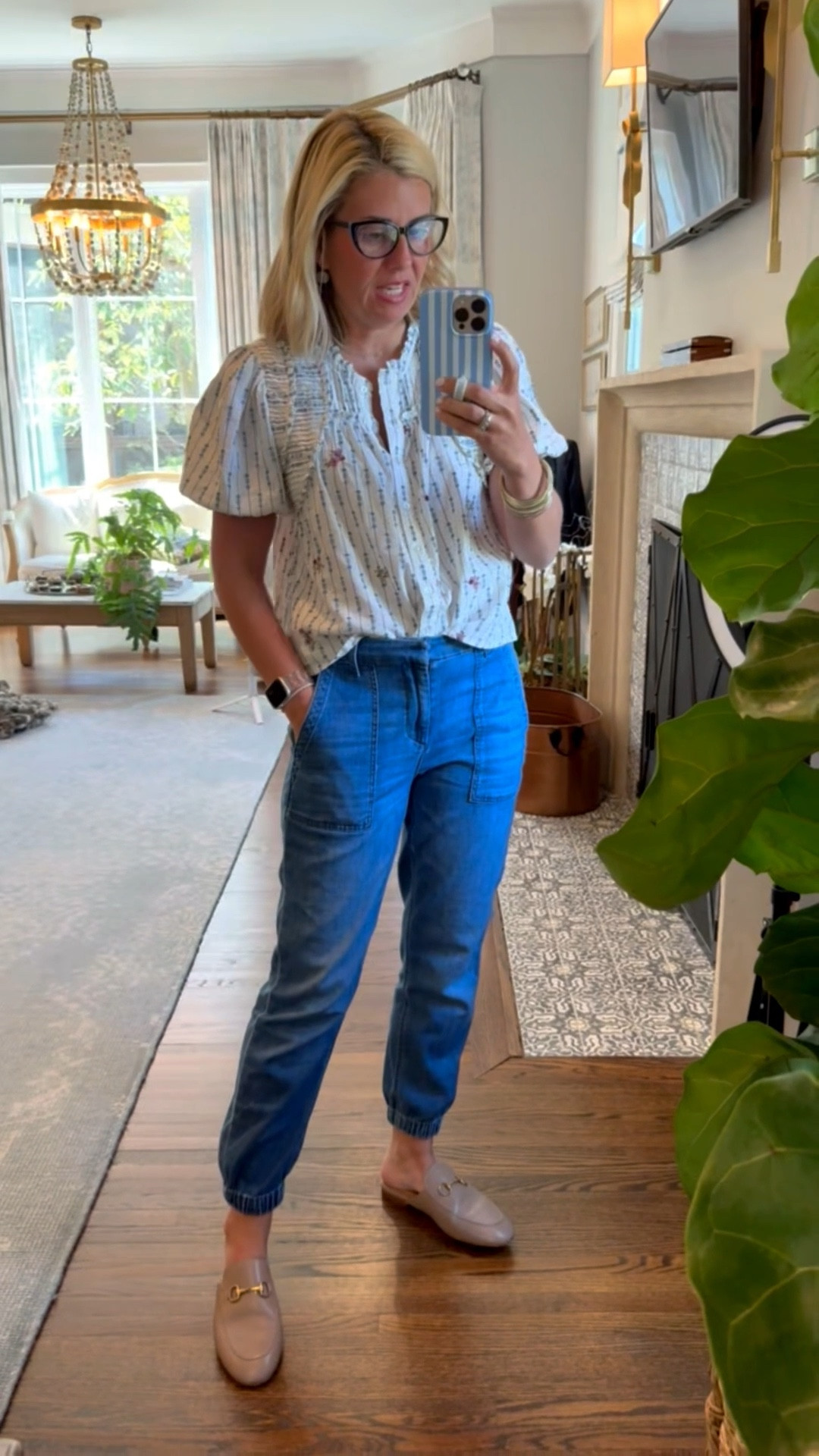 This blouse is fabulous and truly looks designer!! I’m wearing xs in top & joggers and 8 shoe tts. I wear a 26P in the Galway jeans. 

#LTKPetite #LTKdayinmylife #LTKmomlife