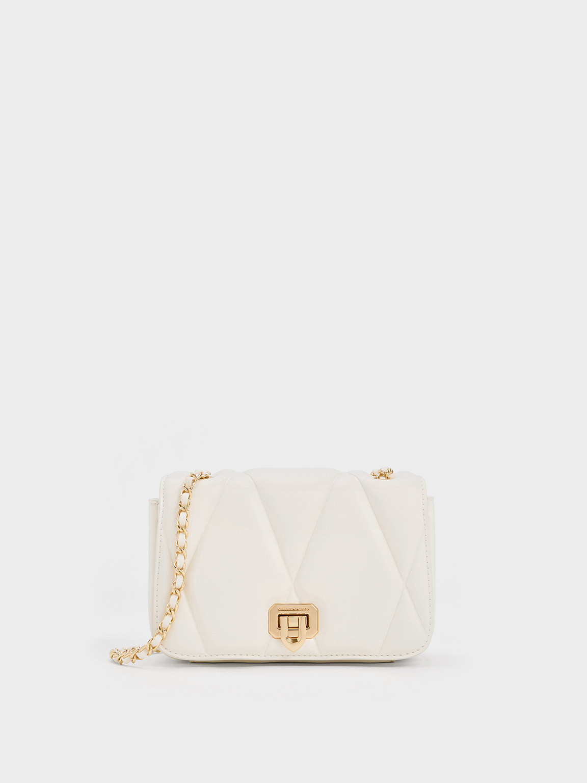 Arwen Quilted Shoulder Bag
 - White | Charles & Keith UK