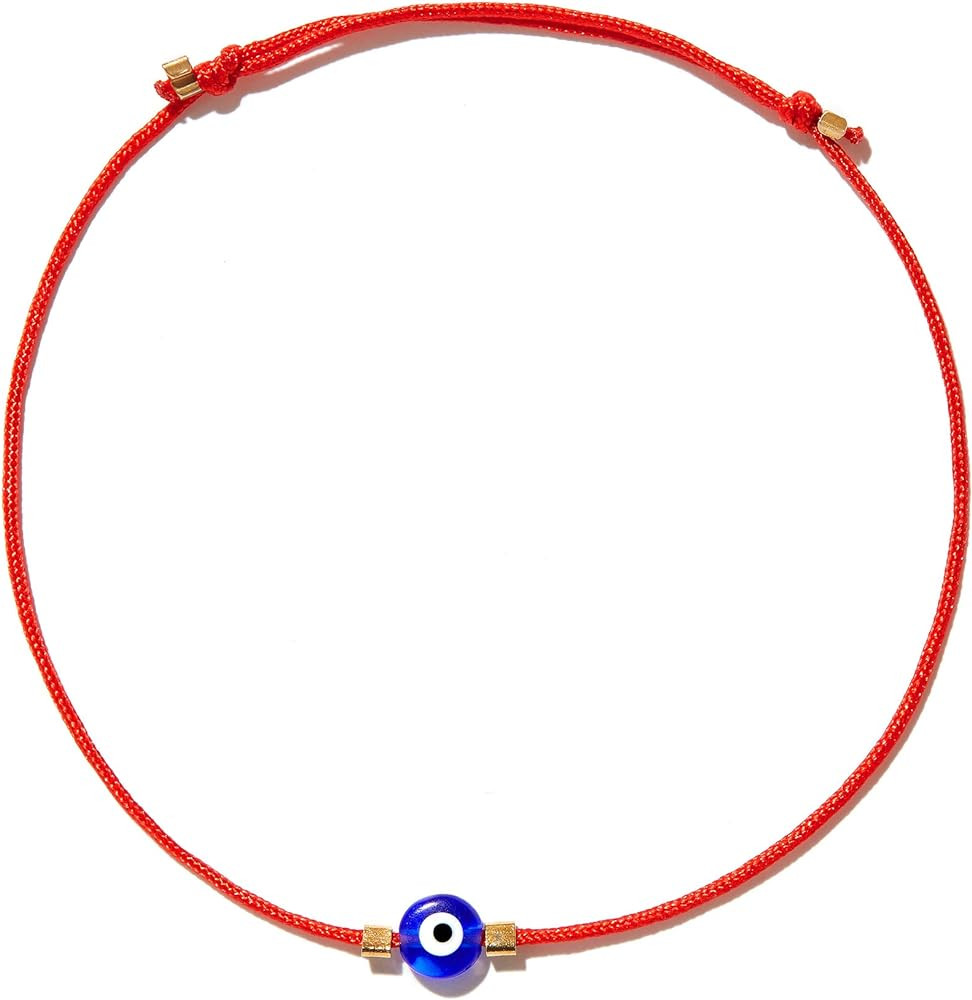 NAZ COLLECTION Pulsera contra el mal de ojo, cuerda roja, protección de la cábala, hecha a mano... | Amazon (US)