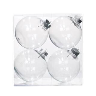 4ct. 100mm Clear Plastic Ball Ornaments | Michaels Stores