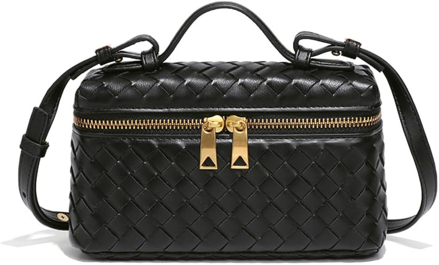 Trendy Women Woven Square Box Bags Mini PU Leather Top-Handle Tote Handbag Crossbody Purse Cute S... | Amazon (US)