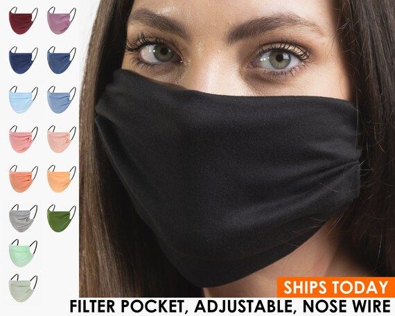 Breathable Black Face Mask Reusable Double Layered Breathable | Etsy | Etsy (US)