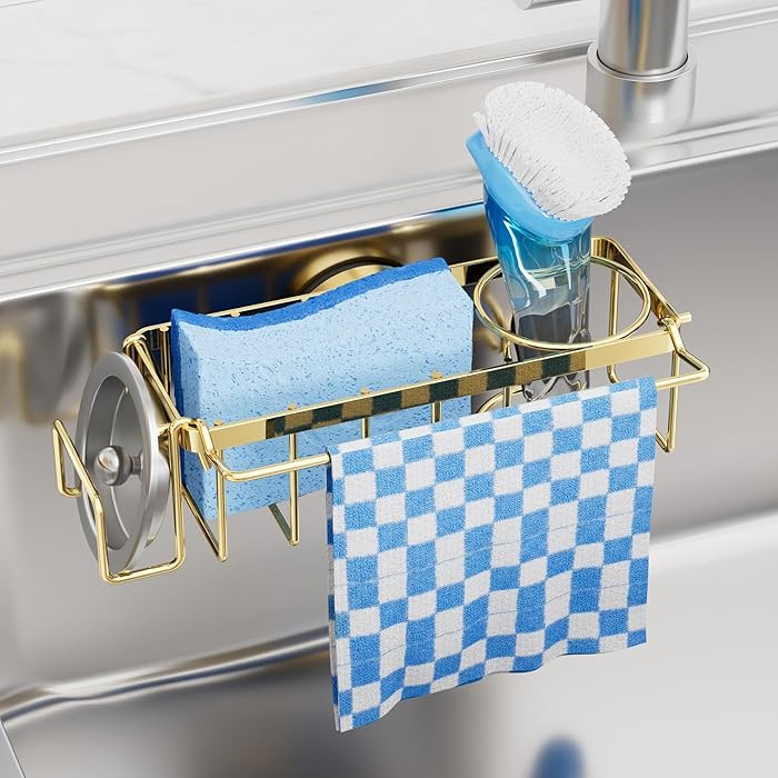 TAILI 4-in-1 Sink Caddy with Strong Suction Cup, Sponge Holder for Kitchen Sink Organizer, Remova... | Amazon (US)