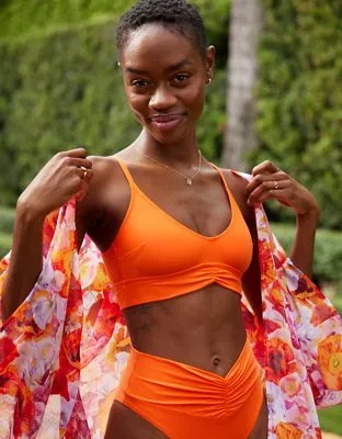 Aerie Ruched Longline Bikini Top curated on LTK