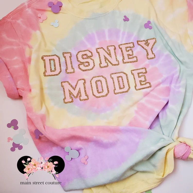 Pastel Rainbow Disney Mode Tie Dye Womens Tee, Disney Mode Hand made Tie Dye Womens Trendy Unisex... | Etsy (US)