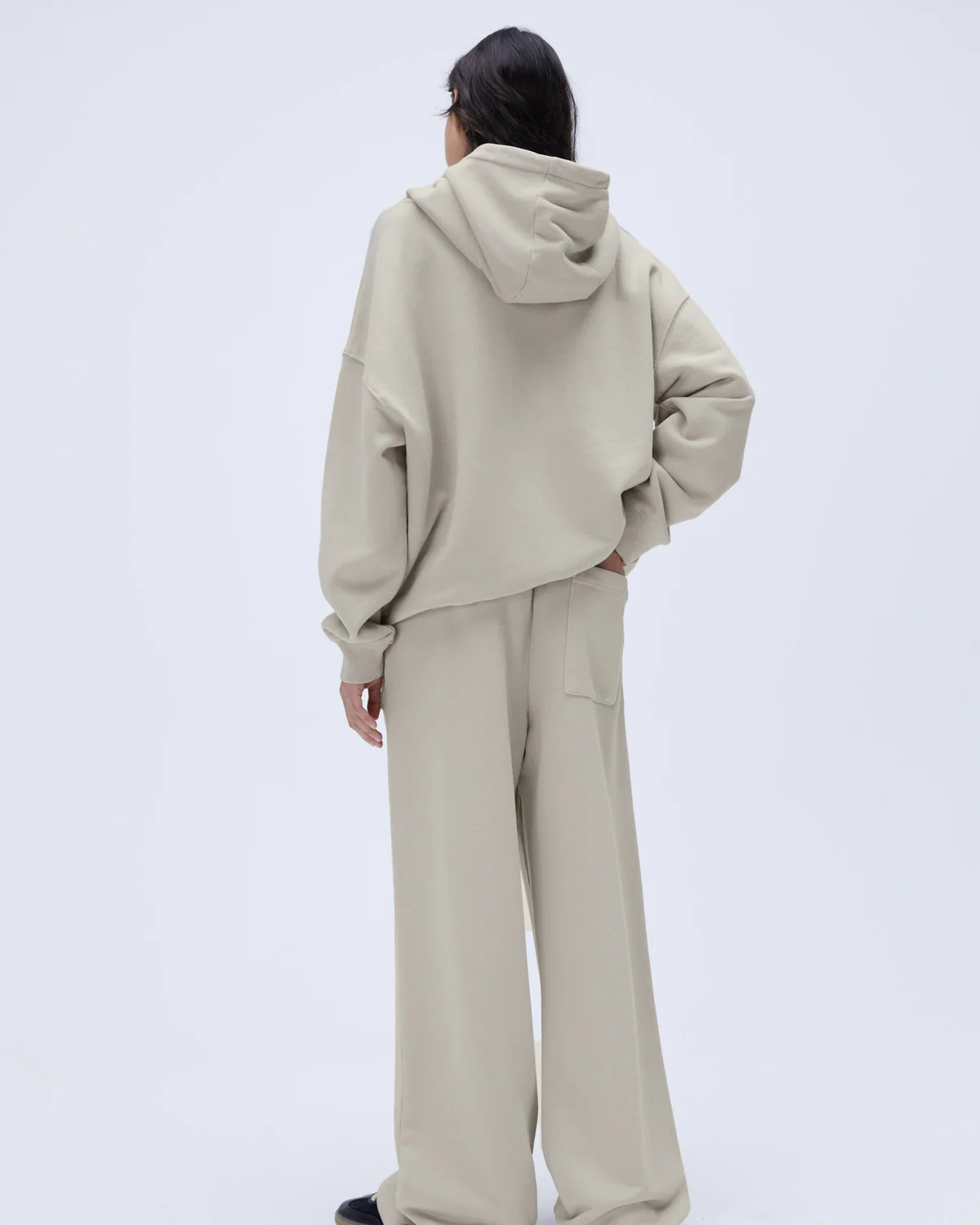 Distressed Varsity Straight Leg Sweatpants - Washed Stone | Adanola UK