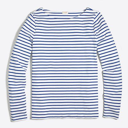 Long-sleeve striped boatneck T-shirt | J.Crew Factory