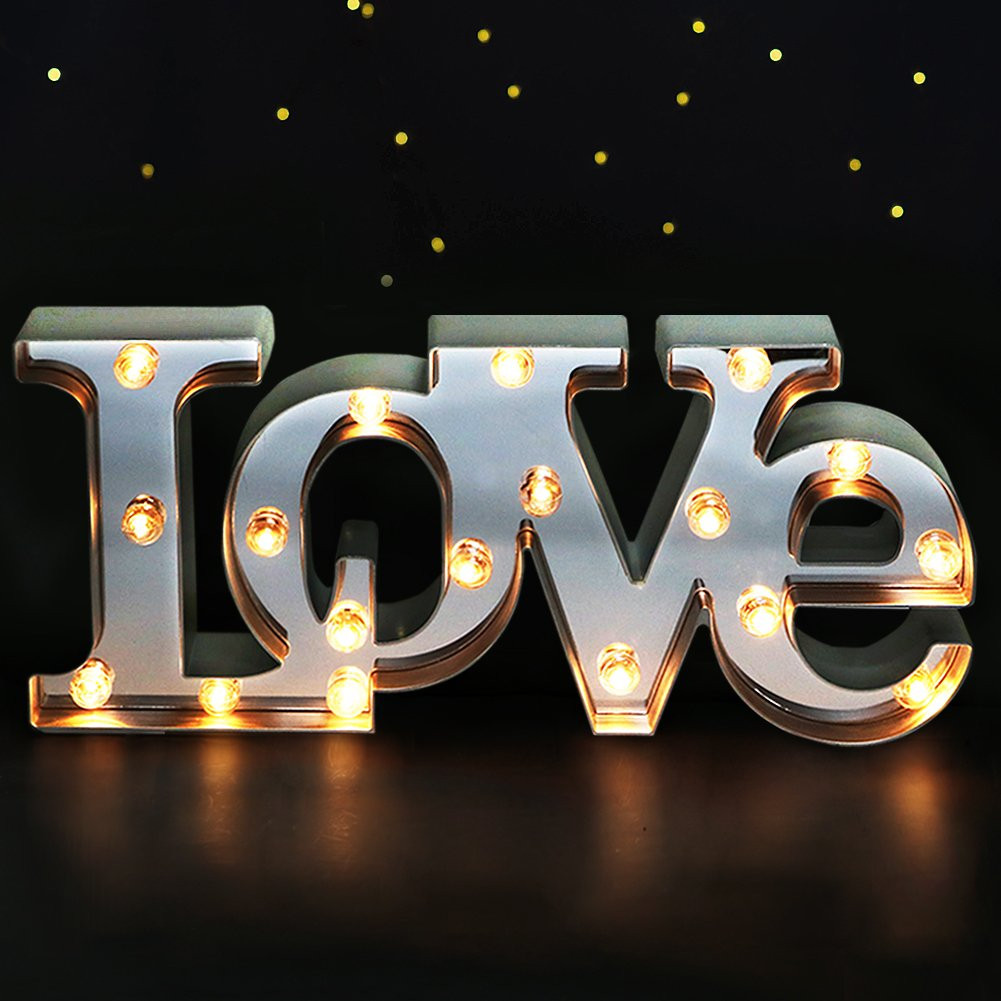 Bright Zeal 16" x 7" Large LOVE Decor For Bedroom LED Marquee Sign (MIRROR Front) - LOVE Sign Lig... | Amazon (US)