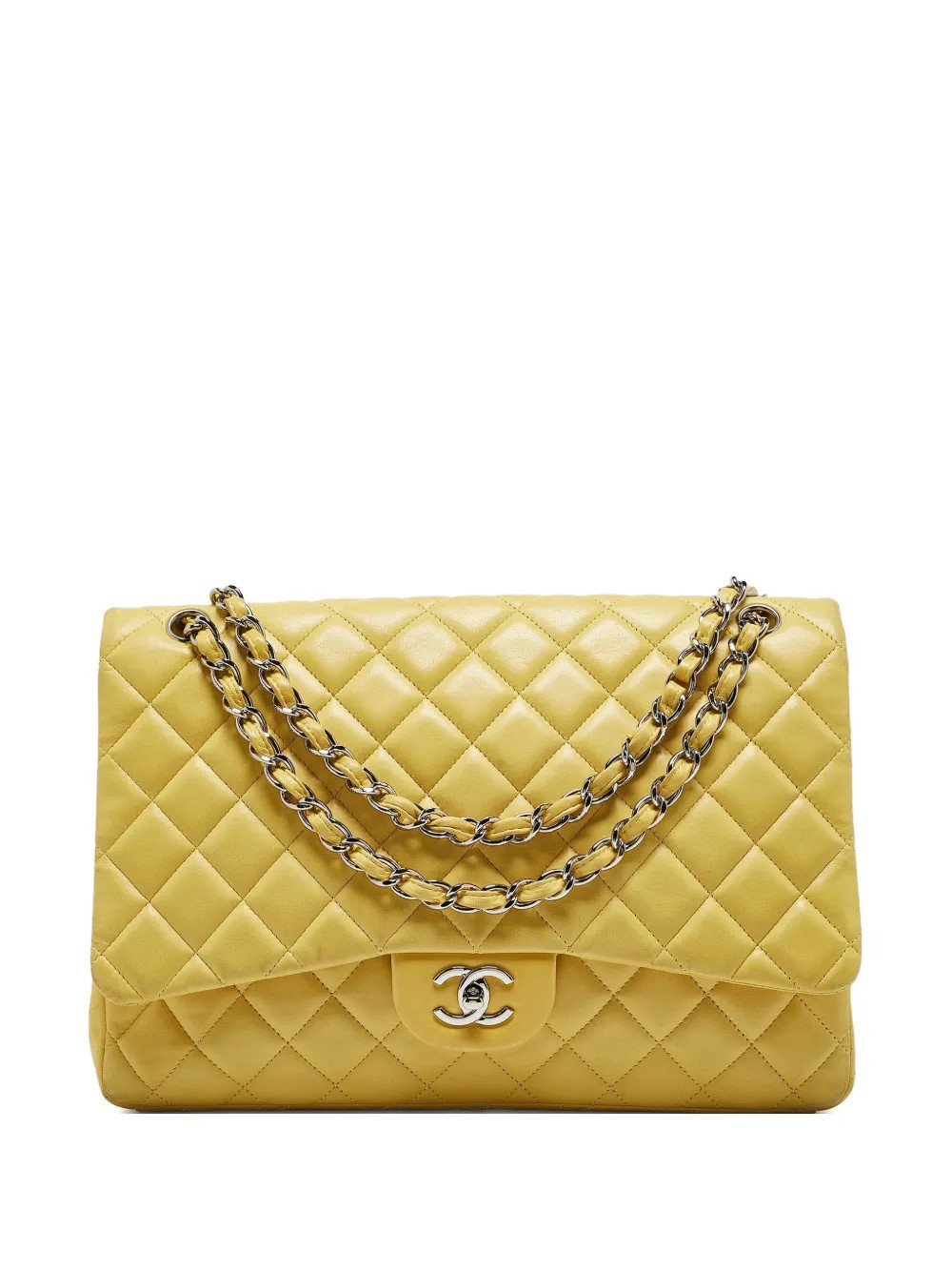 CHANEL Pre-Owned 2009-2010 Classic Flap shoulder bag - Yellow | Farfetch Global