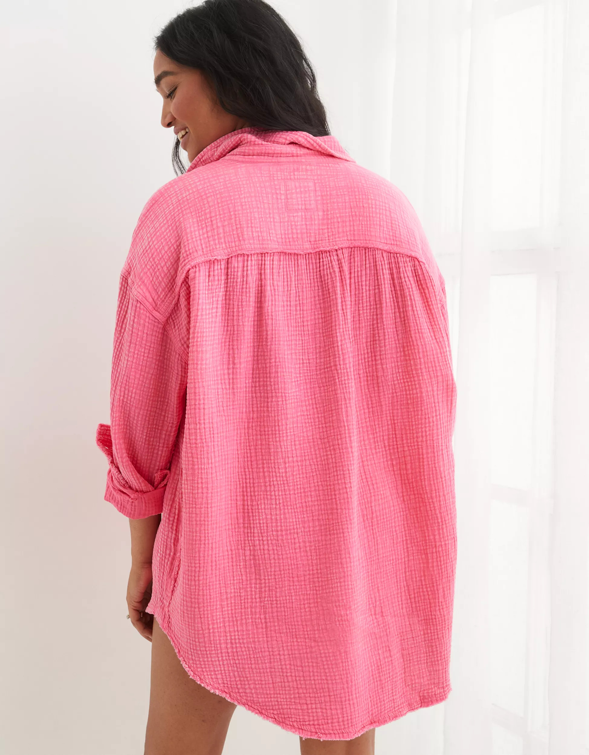 Aerie Pool-To-Party Cover Up Shirt | American Eagle Outfitters (US & CA)