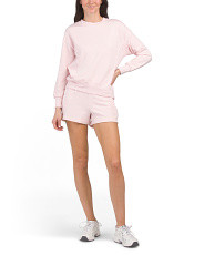 2pc Fleece Lined Long Sleeve Top And Shorts With Ribbed Panels Set | Women | Marshalls | Marshalls
