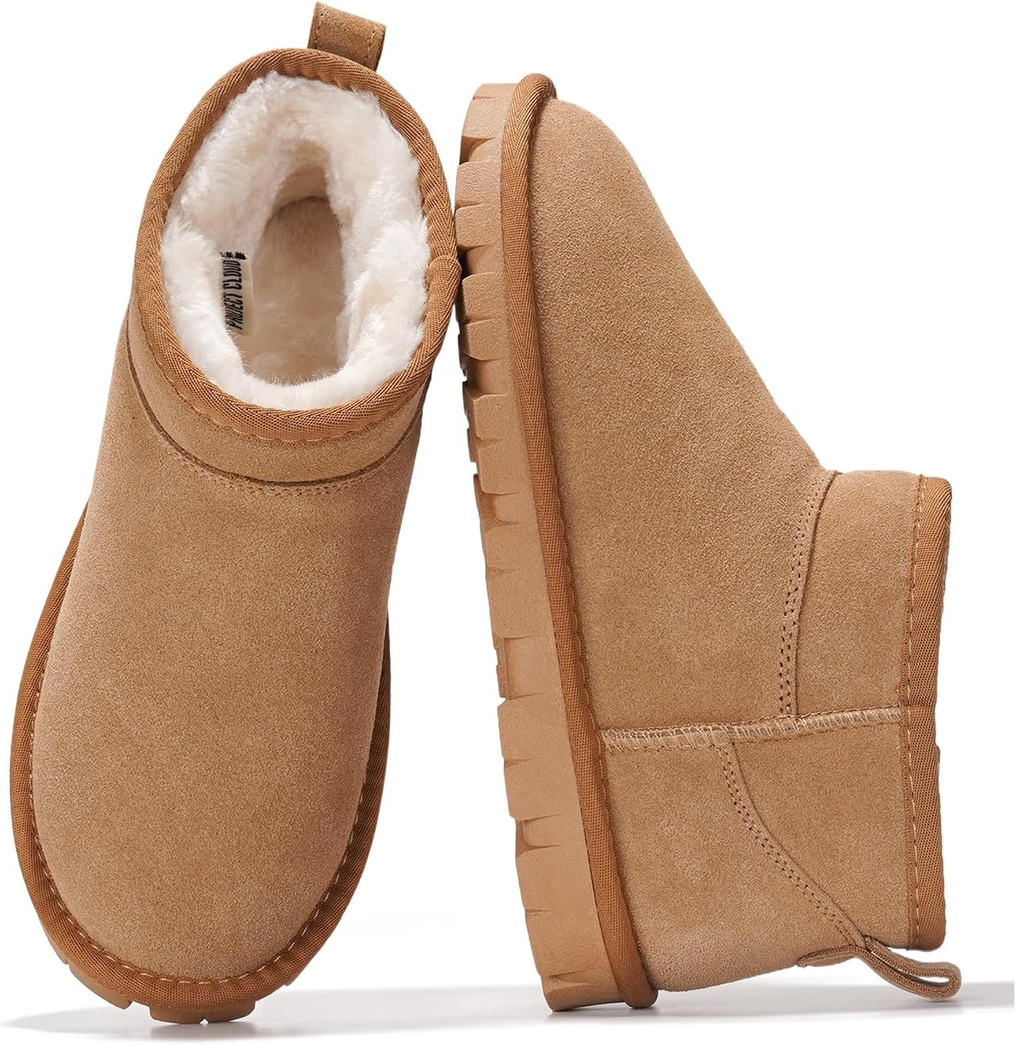 100% Genuine Leather Womens Boots Fur-Lined Waterproof Ankle Boots Women | Amazon (US)
