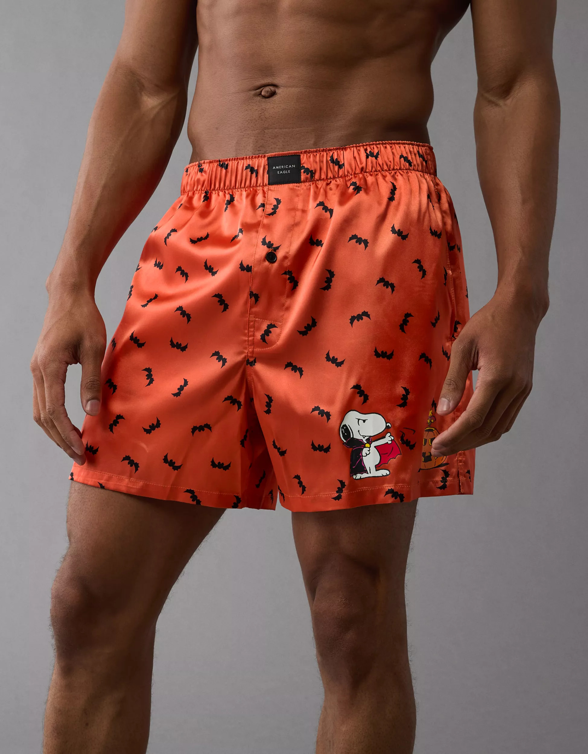 AEO Snoopy Bats Satin Pocket Boxer Short | American Eagle Outfitters (US & CA)