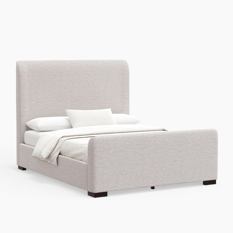 Alpine Furniture Adele Upholstered Standard King Platform Bed in Beige | Walmart (US)
