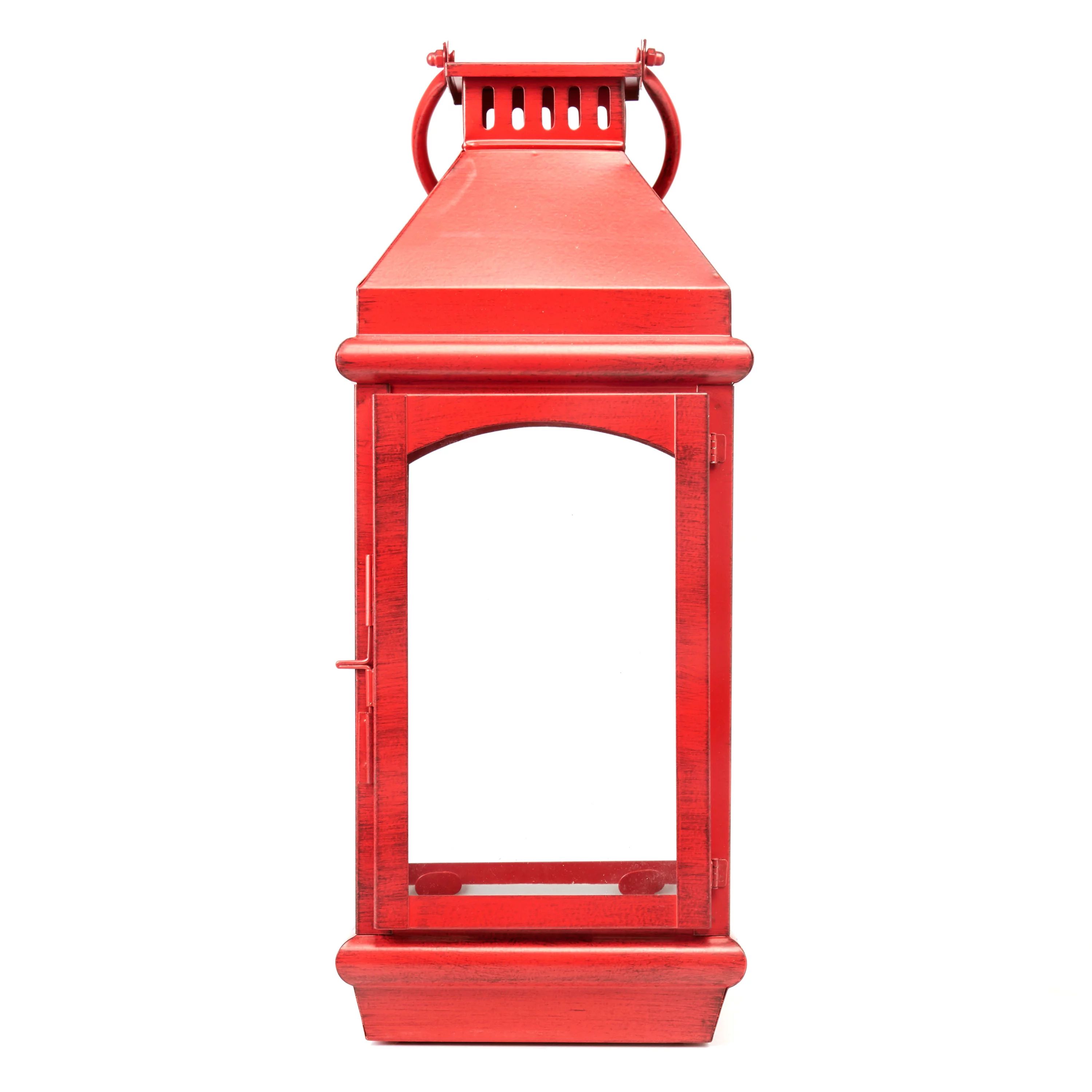 Holiday Time Red Metal Lantern, 18" | Walmart (US)