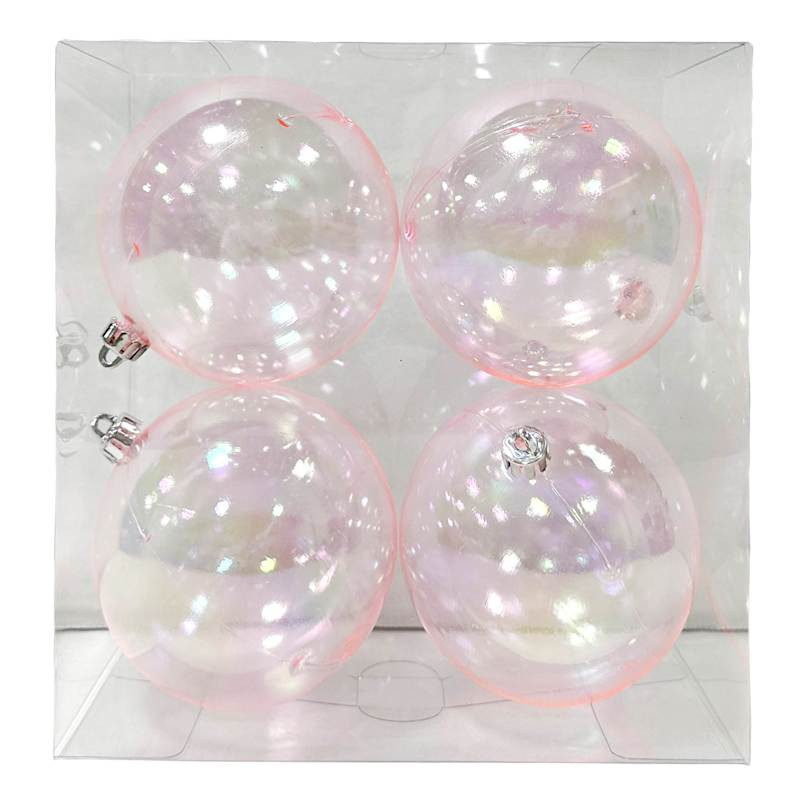4-Count Clear Iridescent Ornaments, 3.9" | At Home