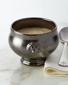 Pewter Stoneware Footed Soup Bowl | Horchow