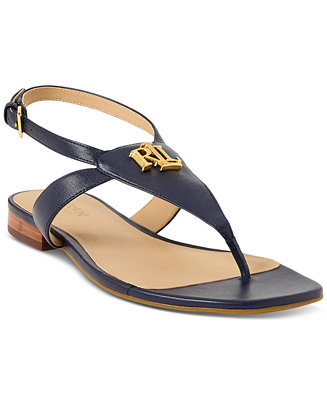 Lauren Ralph Lauren Women's Everly Thong Flat Sandals - Macy's | Macy's