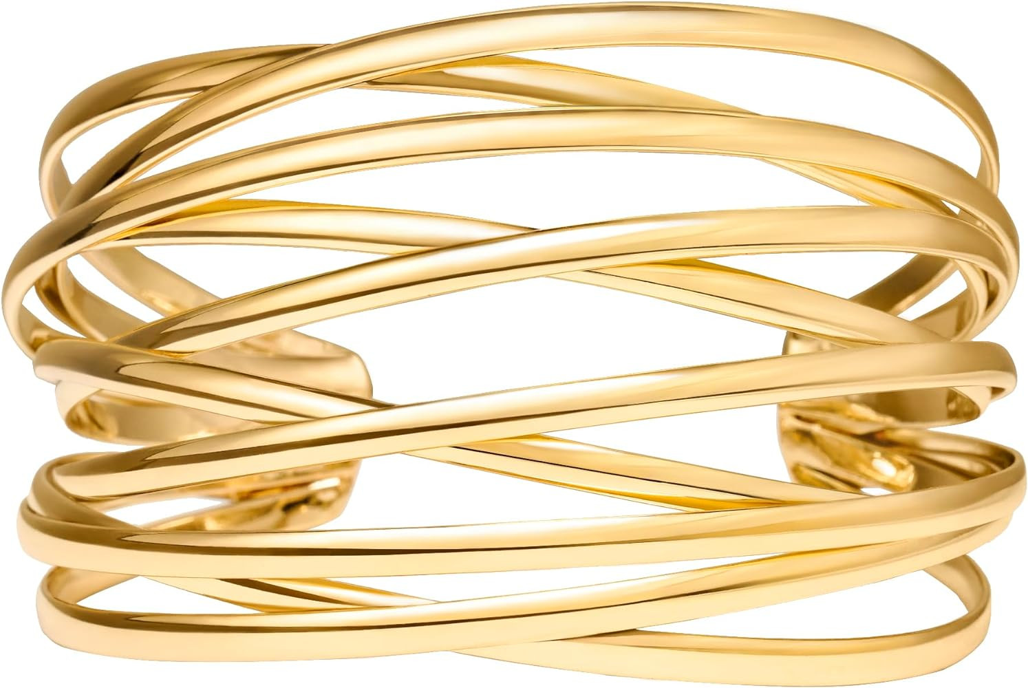 Twisted Cuff Bangle Bracelet for Women Girls Trendy Multi-layer Wire Warp Bangle Bracelet Adjusta... | Amazon (US)