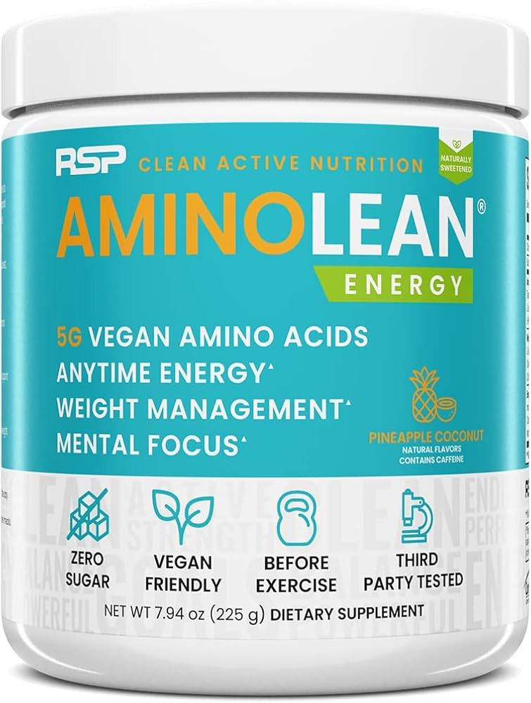 RSP Vegan AminoLean – All-in-One Natural Pre Workout, Amino Energy, Weight Management with Vega... | Amazon (US)