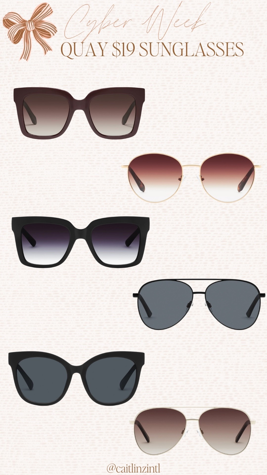 Cyber week. Cyber Monday. Sunglasses. Quay. Sales. Accessories. Trending. Best sellers. Viral  

#LTKFindsUnder100 #LTKFindsUnder50 #LTKCyberWeek