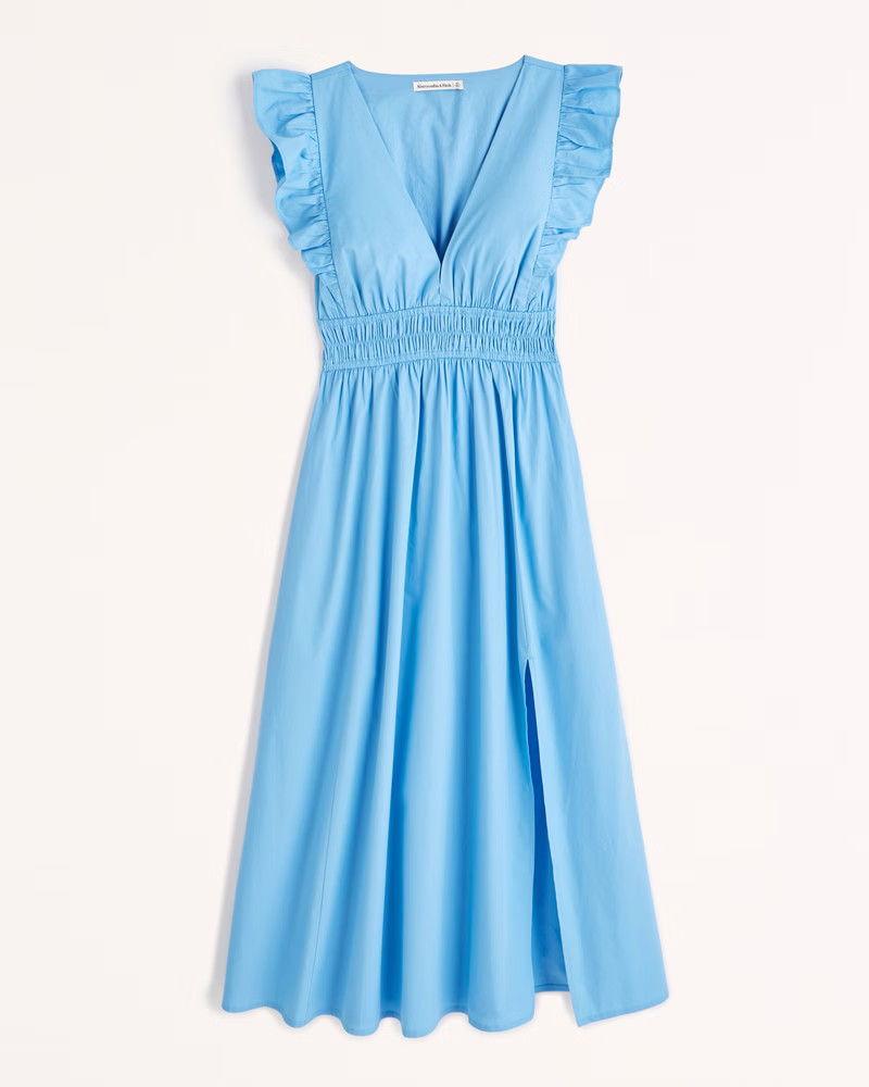 Flutter Sleeve Midi Dress | Abercrombie & Fitch (US)