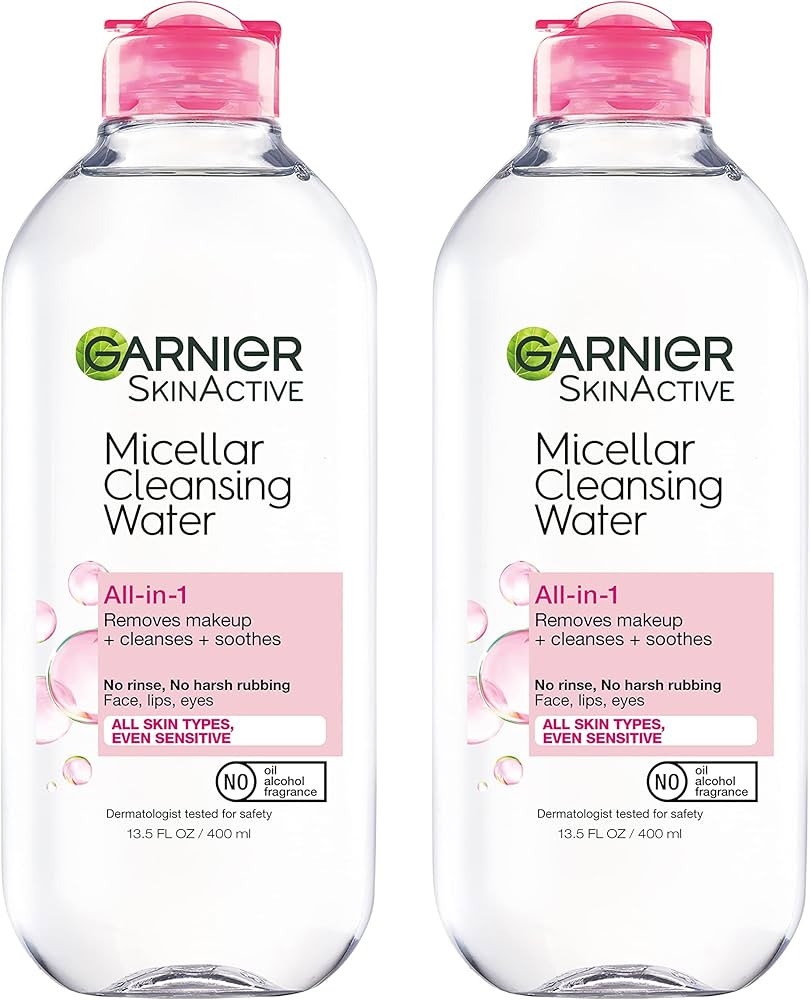 Garnier SkinActive Micellar Water for All Skin Types, Facial Cleanser & Makeup Remover, 13.5 fl. Oz, | Amazon (US)