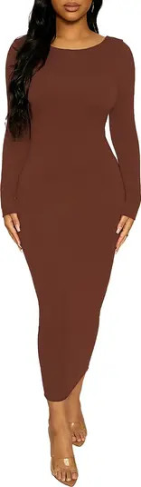 Timeless Long Sleeve Body-Con Midi Dress | Nordstrom