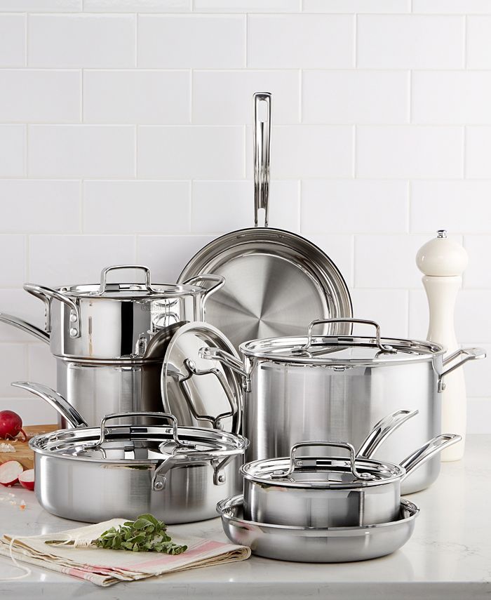 Cuisinart Multiclad Pro Tri-Ply Stainless Steel 12 Piece Cookware Set & Reviews - Cookware Sets -... | Macys (US)
