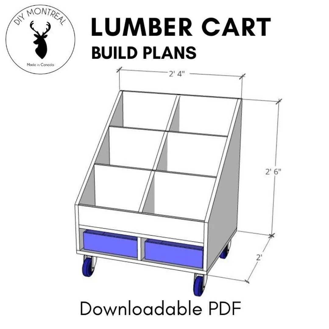 Compact Lumber Storage Cart | PDF Build Plans | Etsy (US)