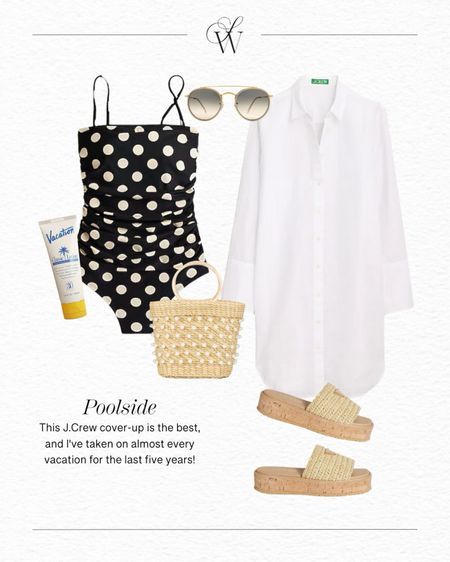 Poolside outfit! I love this cover-up from J.Crew I take my usual XS
LOVE this polka dot swimsuit!
Spring break, vacation outfit, resort wear, pool

#LTKstyletip #LTKswim #LTKover40