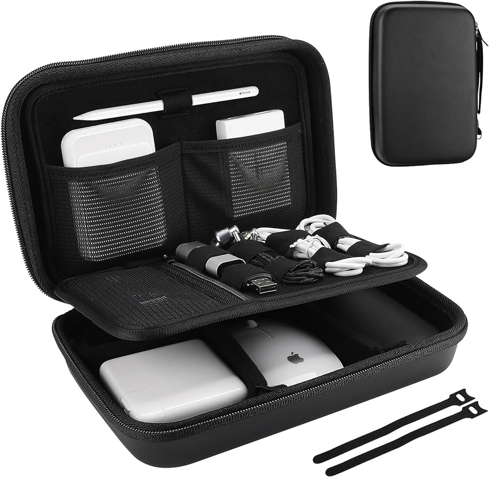 ProCase Hard Travel Electronic Organizer Case for MacBook Power Adapter Chargers Cables Power Ban... | Amazon (US)