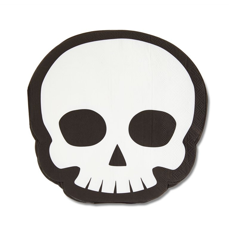 Halloween Black & White Skull Paper Party Napkins, 16 Count, by Way To Celebrate | Walmart (US)