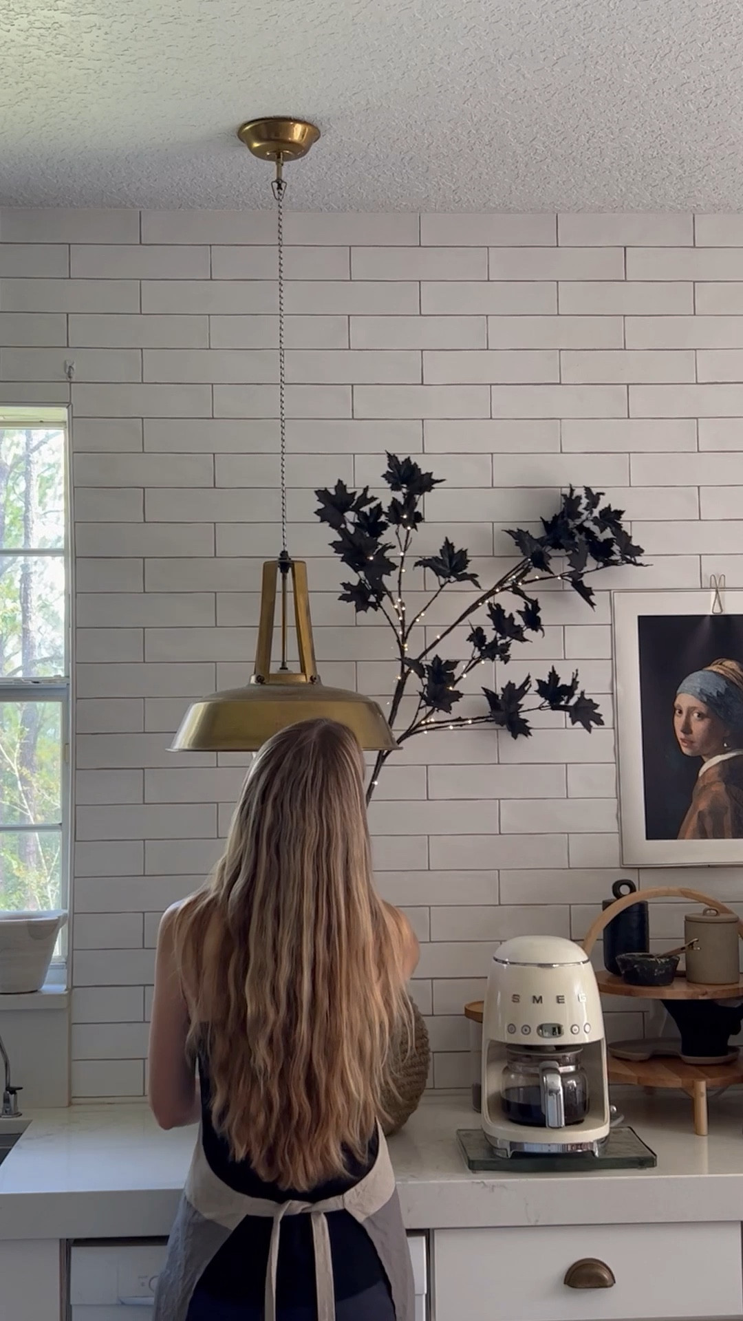 Large Fall branch ..Basket…simple seasonal decor in the kitchen. 

#LTKhome #LTKSeasonal #LTKFind