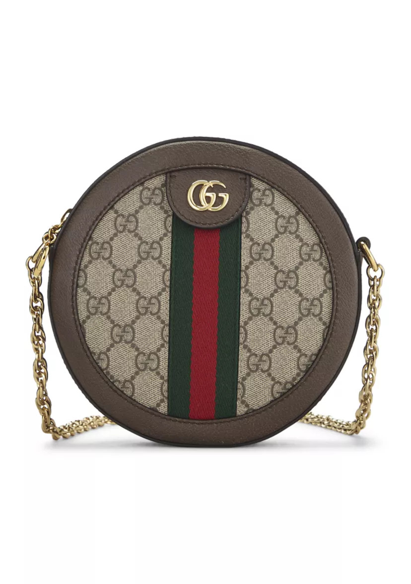 Gucci Brown Coated Canvas Ophidia GG Round Shoulder Mini - FINAL SALE, NO RETURNS | Belk