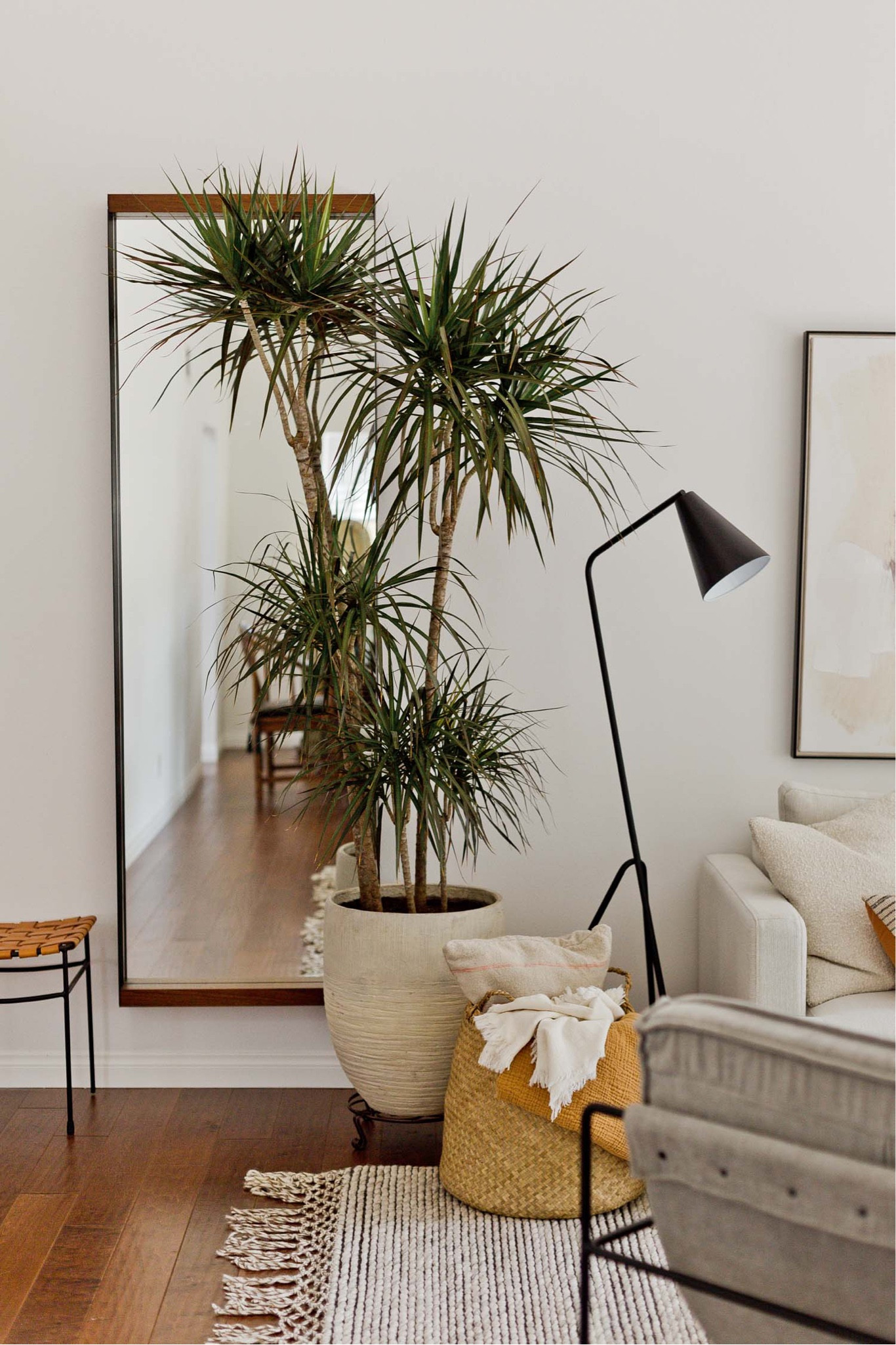 Organic modern - transitional interiors - living room - modern wall mirror 

#LTKhome #LTKstyletip