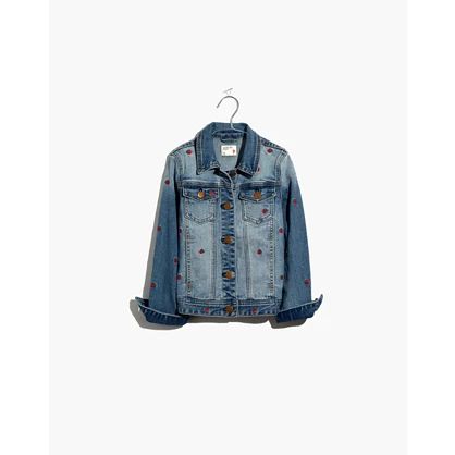 Madewell x crewcuts Kids' Strawberry Embroidered Jean Jacket | Madewell