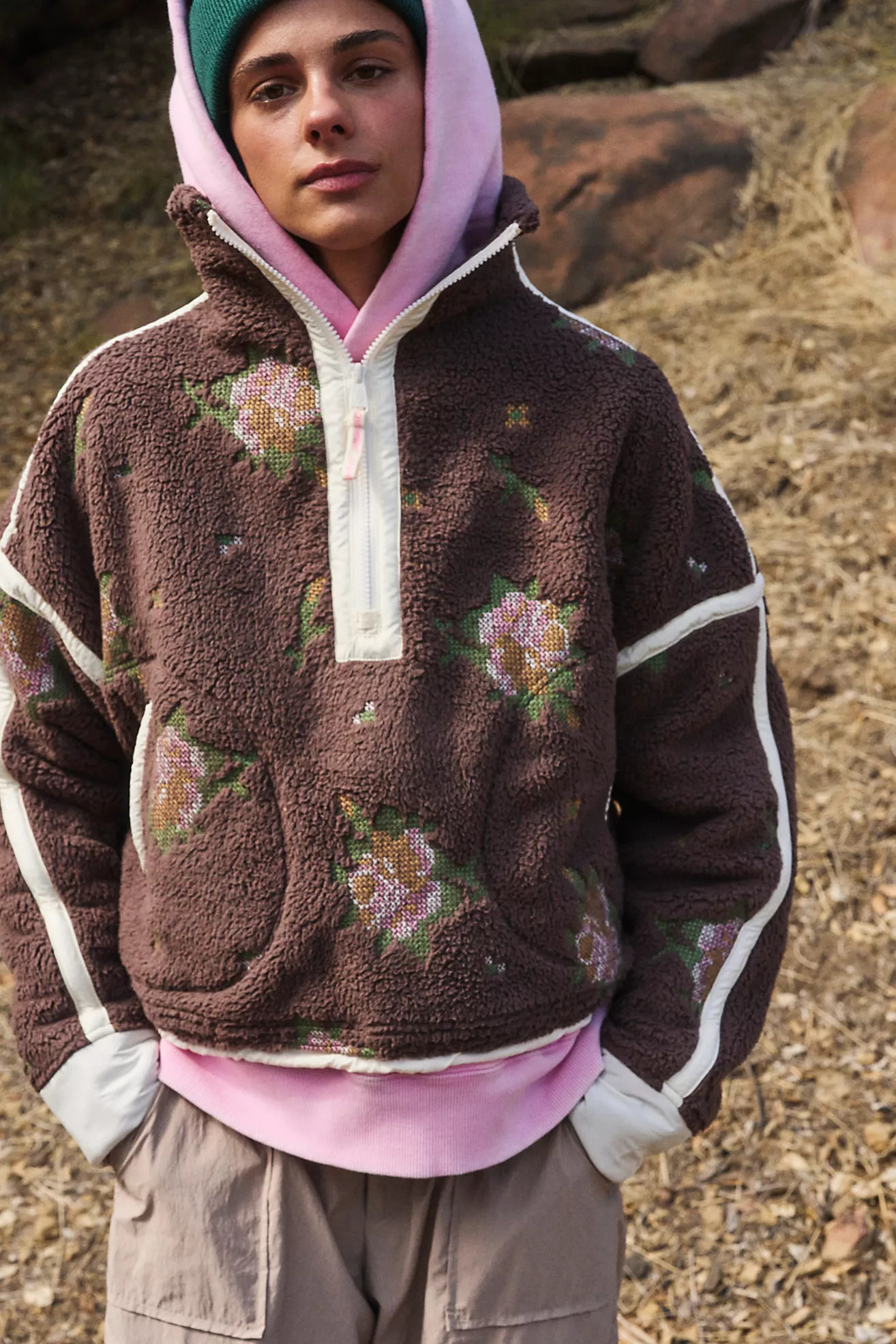 Mountain High Embroidered Half Zip Fleece | Free People (Global - UK&FR Excluded)